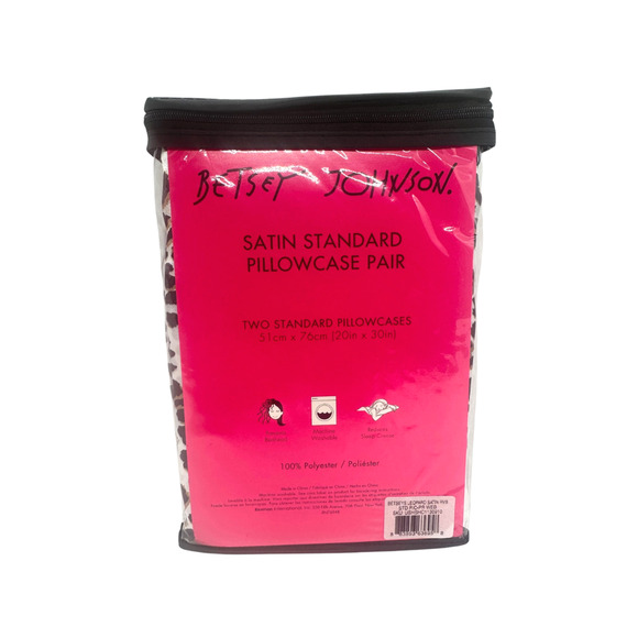 Betsey Johnson Leopard Satin Pillowcase Set Standard 20x30 - Picture 6 of 6